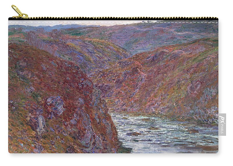 Claude Monet.monet Zip Pouch featuring the painting Valley Of The Creuse #1 by Claude Monet