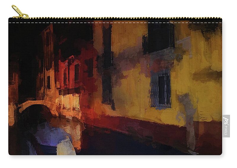 Venice Zip Pouch featuring the digital art Venice by Night by Looking Glass Images