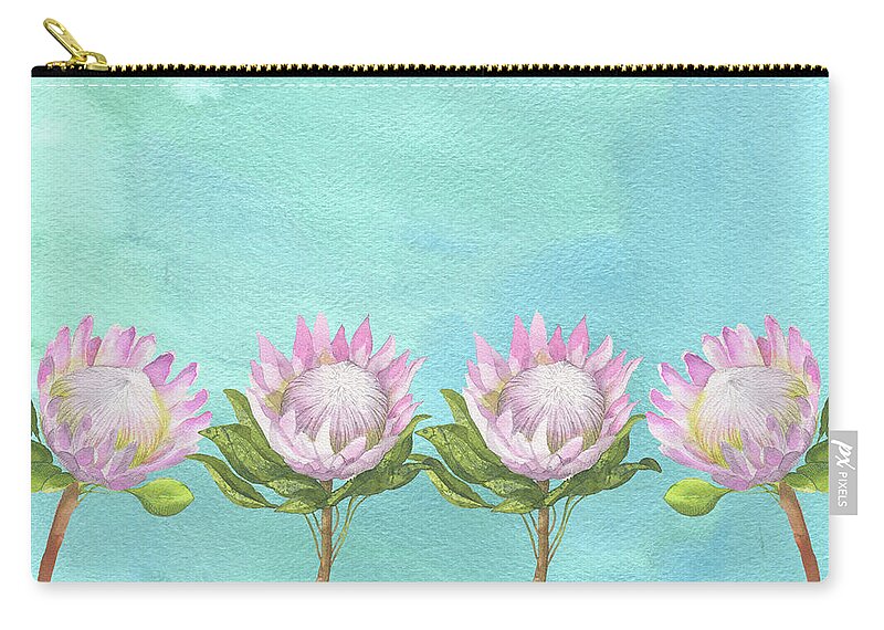 Lotus Zip Pouch featuring the painting Water Lily #1 by Maria Heyens