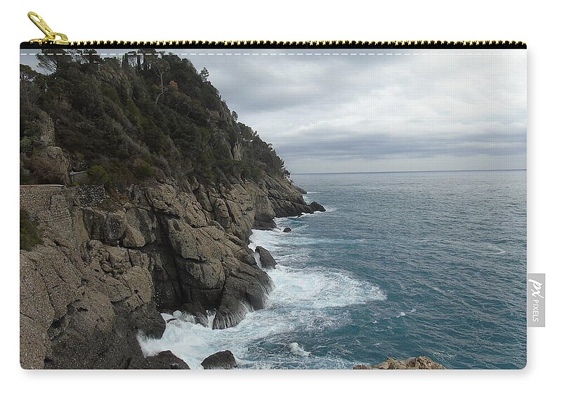 Portofino Zip Pouch featuring the photograph Waves #1 by Yohana Negusse