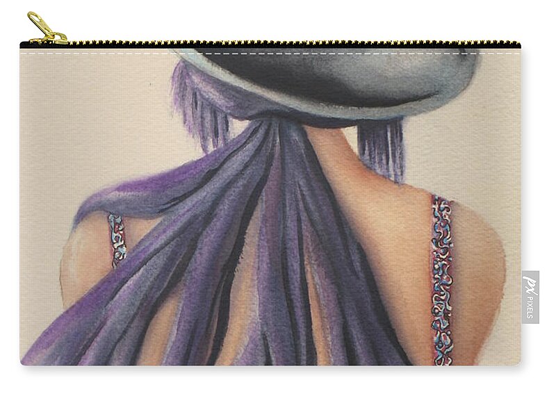 Fine Art Painting Zip Pouch featuring the painting What Lies Ahead Series  #1 by Chrisann Ellis