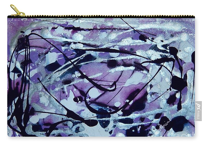 Abstract Zip Pouch featuring the painting Whimsical Skyscape by Corinne Elizabeth Cowherd