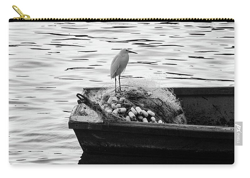 Hummingbird Zip Pouch featuring the photograph White Bird #1 by Cesar Vieira