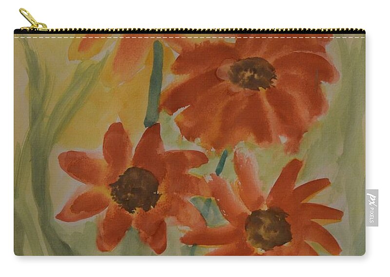 Wild Daisies Zip Pouch featuring the photograph Wild Daisies #1 by Maria Urso