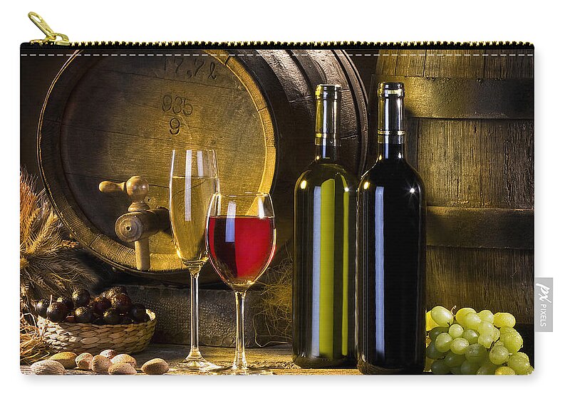 Wine Zip Pouch featuring the photograph Wine #1 by Jackie Russo