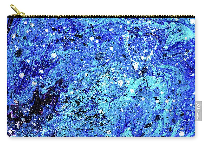 Blue Zip Pouch featuring the painting Winter Is Coming by Meghan Elizabeth