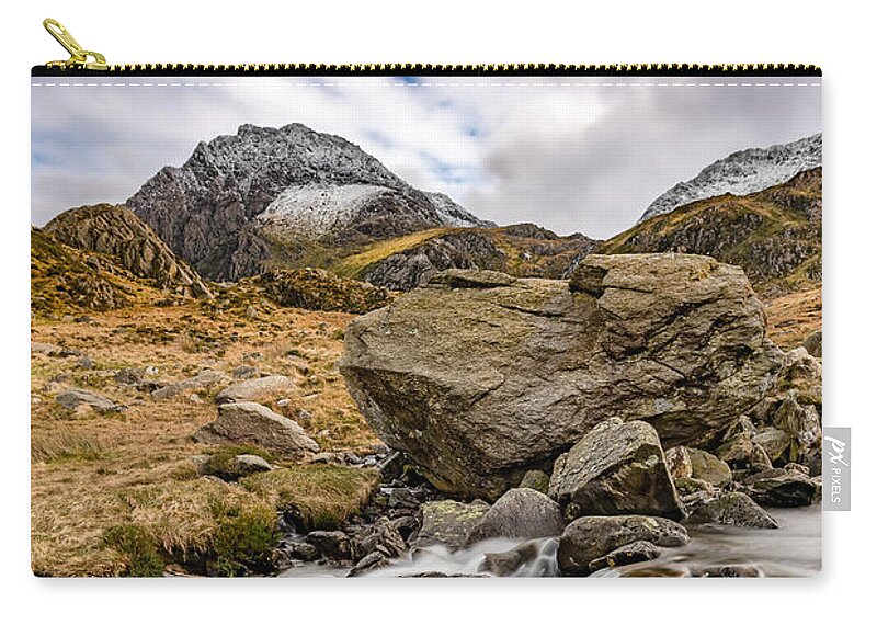 Tryfan Mountain Zip Pouch featuring the photograph Winter Landscape #1 by Adrian Evans