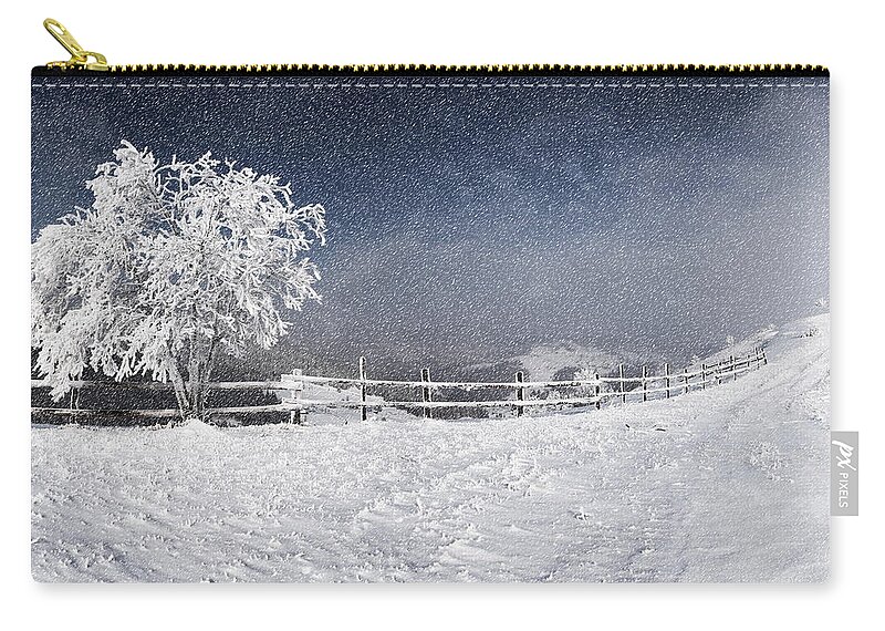 Winter Zip Pouch featuring the digital art Winter #1 by Maye Loeser