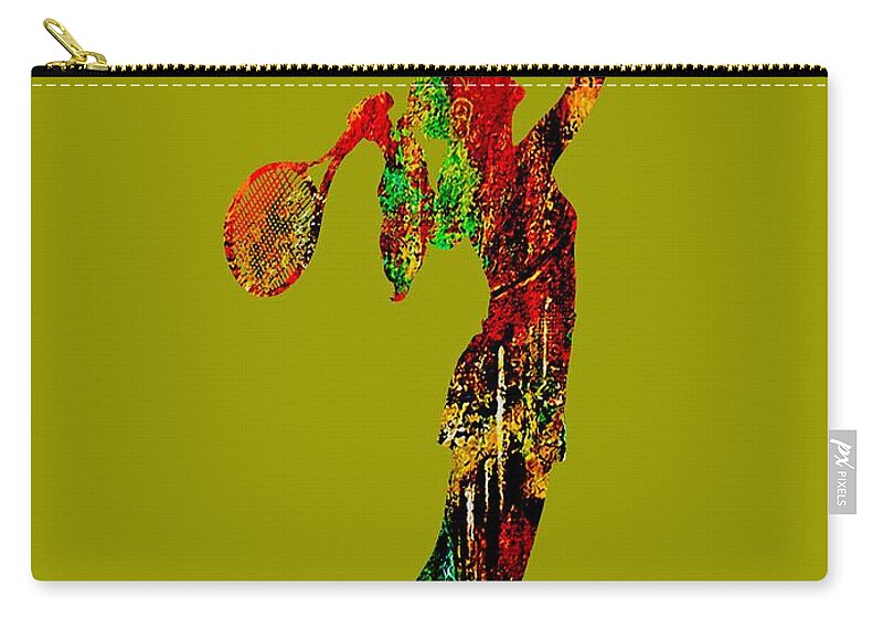 Tennis Zip Pouch featuring the mixed media Womens Tennis Collection #1 by Marvin Blaine