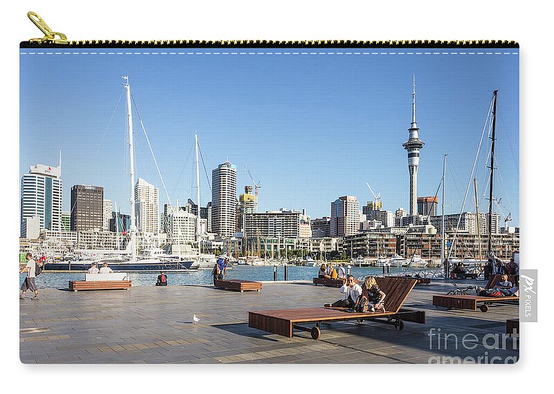 Auckland Zip Pouch featuring the photograph Wynyard Quarter, Auckland's newest and tendy waterfront neighbou #1 by Didier Marti