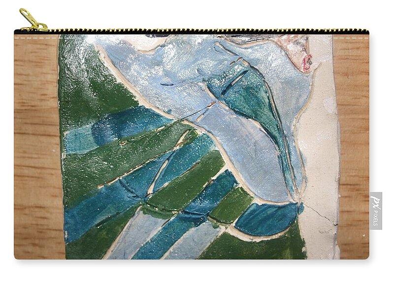 Jesus Zip Pouch featuring the ceramic art Yell - tile #1 by Gloria Ssali