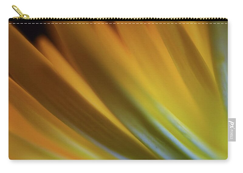 Photograph Zip Pouch featuring the photograph Yellow Mum Petals #1 by Larah McElroy