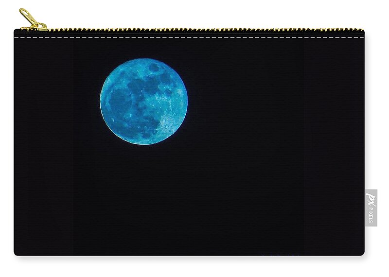 Whpgeometry Zip Pouch featuring the photograph Yes, Once In A #bluemoon! #1 by Austin Tuxedo Cat