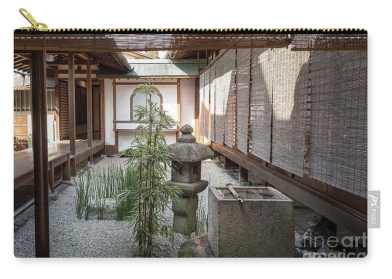 Zen Carry-all Pouch featuring the photograph Zen Garden, Kyoto Japan by Perry Rodriguez