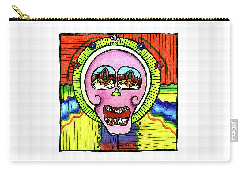 Paintings Zip Pouch featuring the painting Zhid-Doo by Dar Freeland