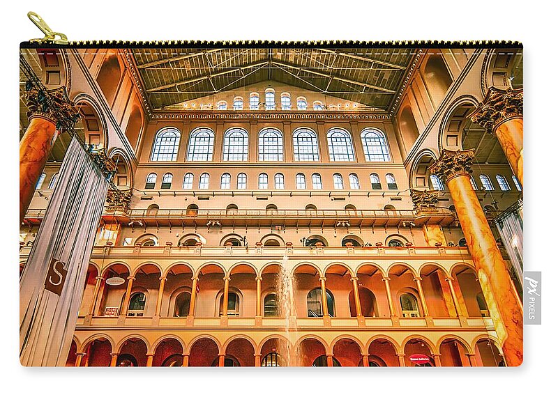 Building Zip Pouch featuring the photograph Smithsonian National Building Mus #10 by Alex Grichenko