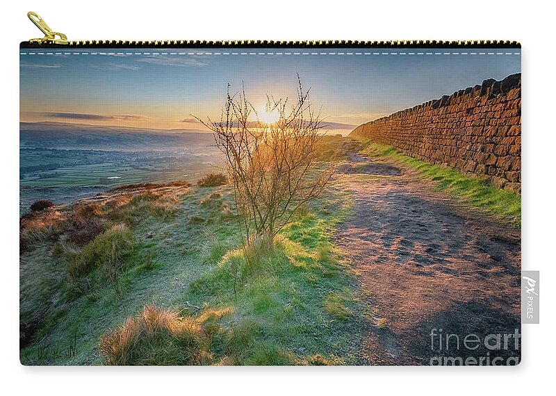 Cowling Zip Pouch featuring the photograph Sunrise in Cowling on last day of April by Mariusz Talarek