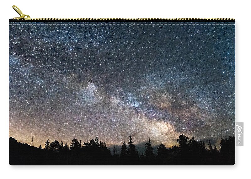 Night Zip Pouch featuring the photograph 11 Mile Milky Way by Darren White