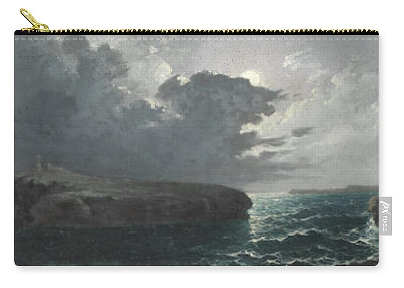 Attributed To Girolamo Gianni (italian Zip Pouch featuring the painting Moonlight #11 by MotionAge Designs