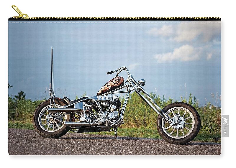 Motorcycle Zip Pouch featuring the photograph Motorcycle #11 by Jackie Russo