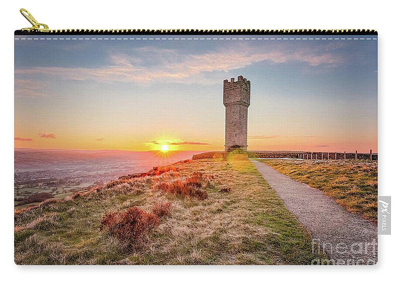 Cowling Zip Pouch featuring the photograph Sunrise in Cowling on last day of April by Mariusz Talarek