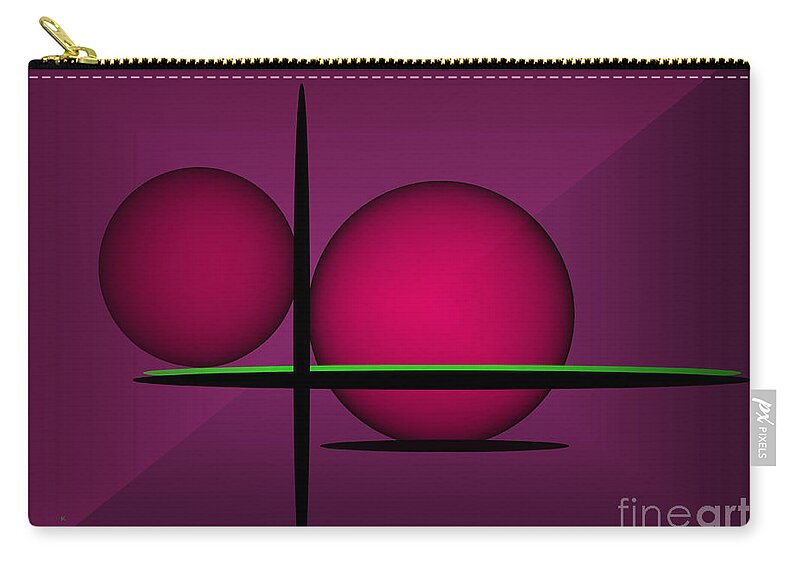 Abstract Zip Pouch featuring the digital art 1118-2 2016 by John Krakora