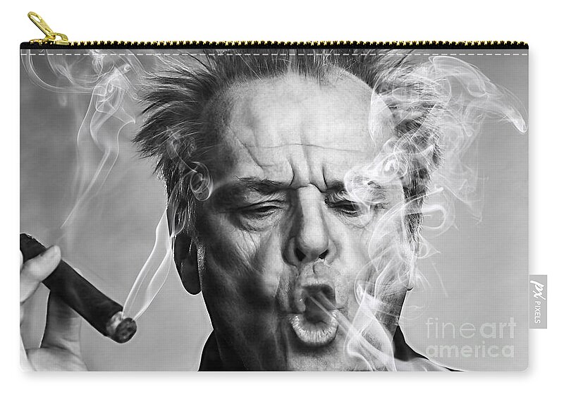 Jack Nicholson Zip Pouch featuring the mixed media Jack Nicholson Collection #12 by Marvin Blaine