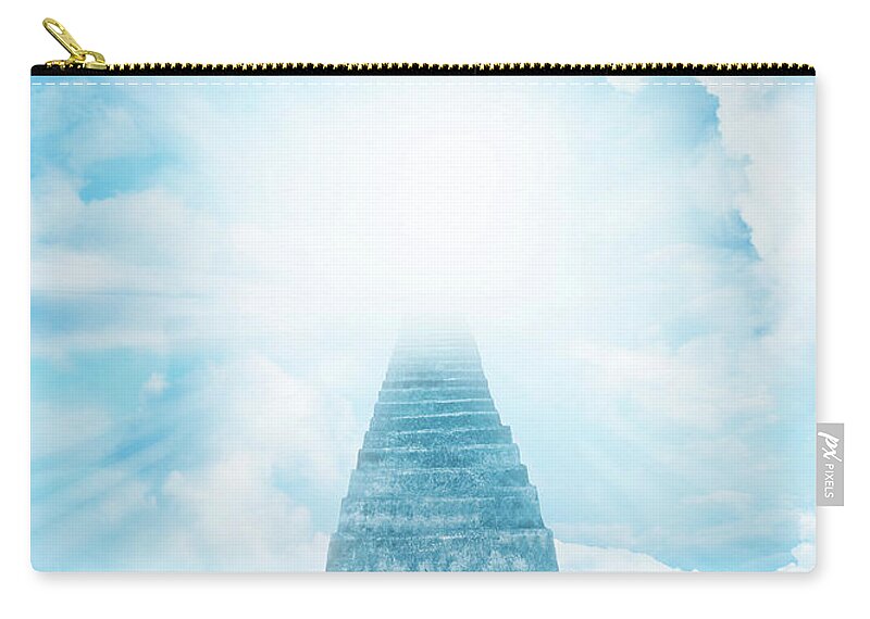 Stairway To Heaven Zip Pouch featuring the digital art Stairway to heaven 8 by Les Cunliffe