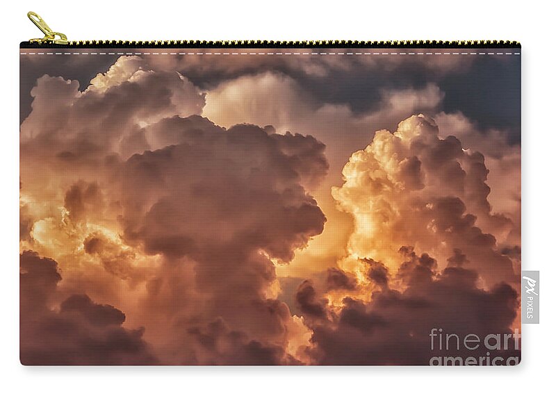 Thunderhead Zip Pouch featuring the photograph Thunderhead at Sunset #12 by Thomas R Fletcher
