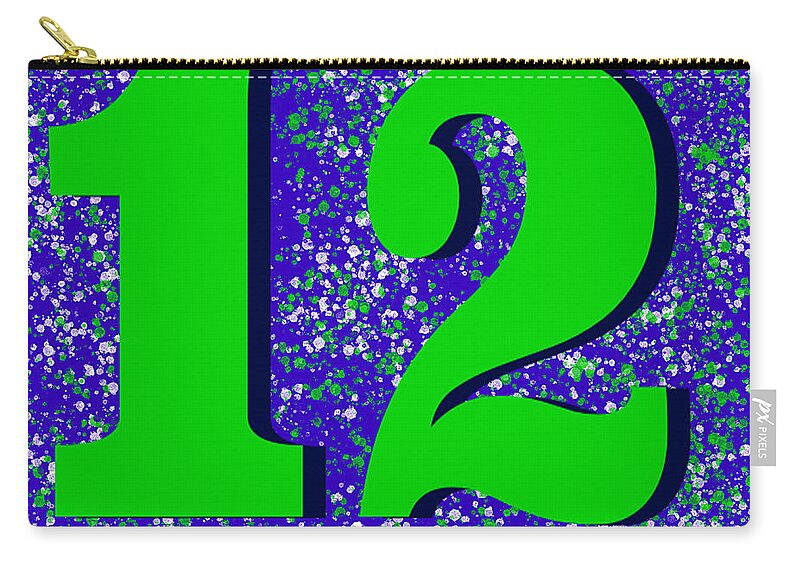 12th Man Zip Pouch featuring the painting 12th Man by Becky Herrera