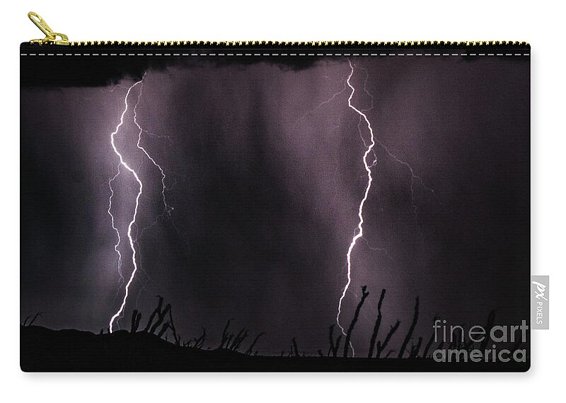 Lightning Zip Pouch featuring the photograph Lightning #14 by Mark Jackson