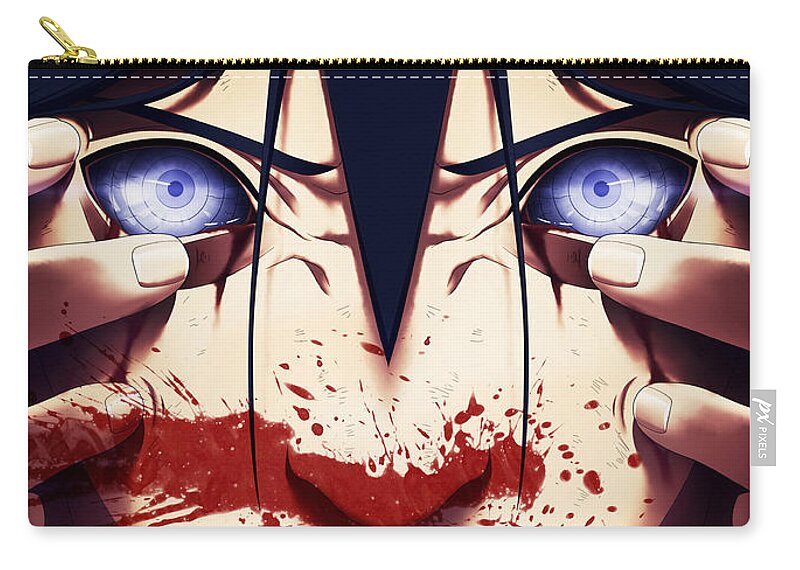 Naruto Zip Pouch featuring the digital art Naruto #13 by Maye Loeser