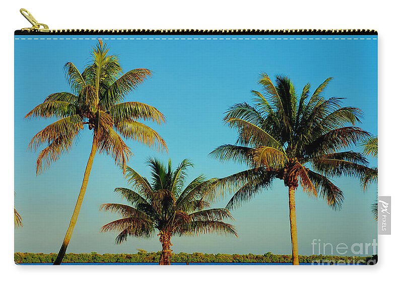 Palm Trees Zip Pouch featuring the photograph 13- Palms In Paradise by Joseph Keane