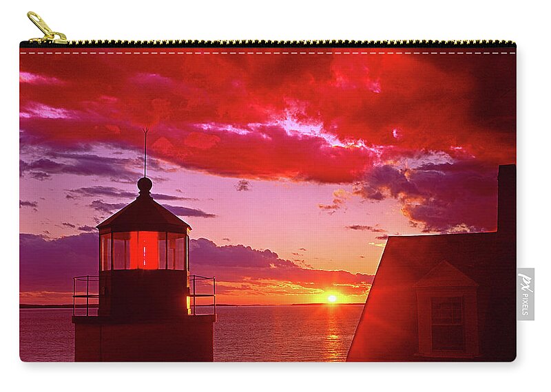 136215 Zip Pouch featuring the photograph 136215 Bass Harbor Head Lightbouse by Ed Cooper Photography