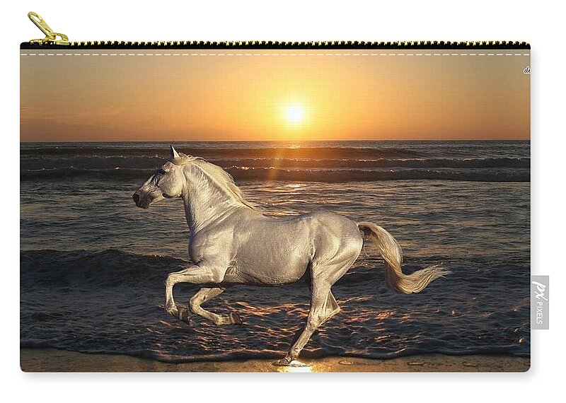 Horse Zip Pouch featuring the digital art Horse #14 by Maye Loeser