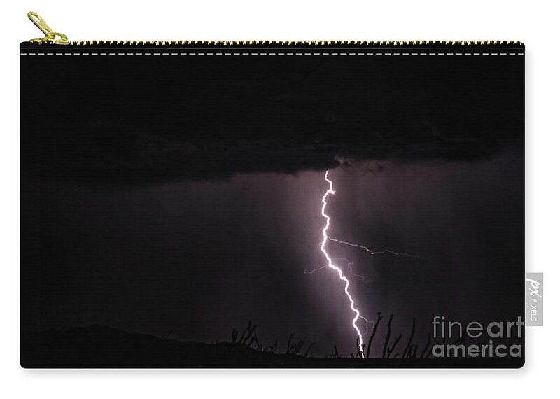 Lightning Zip Pouch featuring the photograph Lightning #15 by Mark Jackson