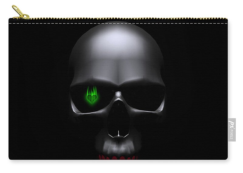 Skull Zip Pouch featuring the digital art Skull #14 by Super Lovely