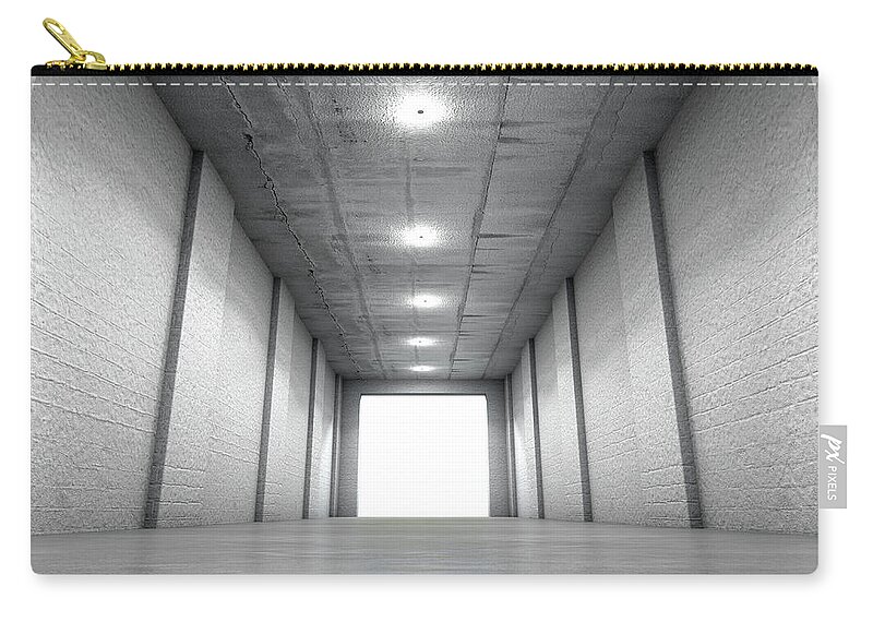 Sports Zip Pouch featuring the digital art Sports Stadium Tunnel #14 by Allan Swart