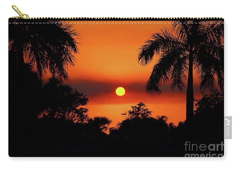 Sunset Zip Pouch featuring the photograph 14- Sunfire by Joseph Keane