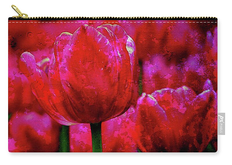 Texture Zip Pouch featuring the photograph Texture Flowers #14 by Prince Andre Faubert