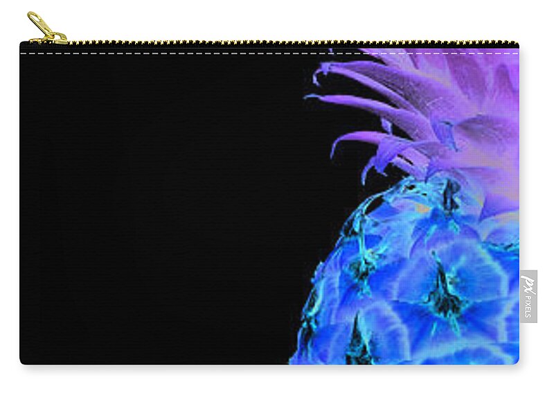 Abstract Zip Pouch featuring the photograph 14AL Abstract Pineapple Expressive Digital Art by Ricardos Creations