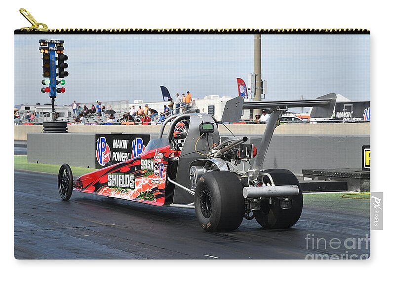 Drag Zip Pouch featuring the photograph Junior Drag Racing March 2017 #15 by Jack Norton