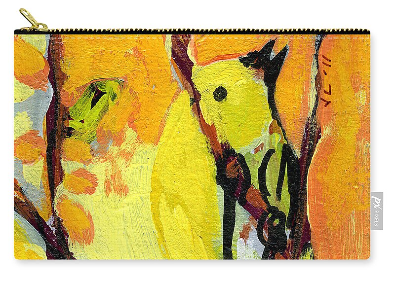 Bird Zip Pouch featuring the painting 16 Birds No 1 by Jennifer Lommers