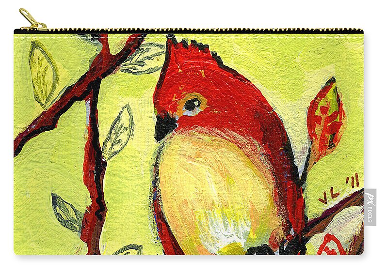 Bird Zip Pouch featuring the painting 16 Birds No 3 by Jennifer Lommers