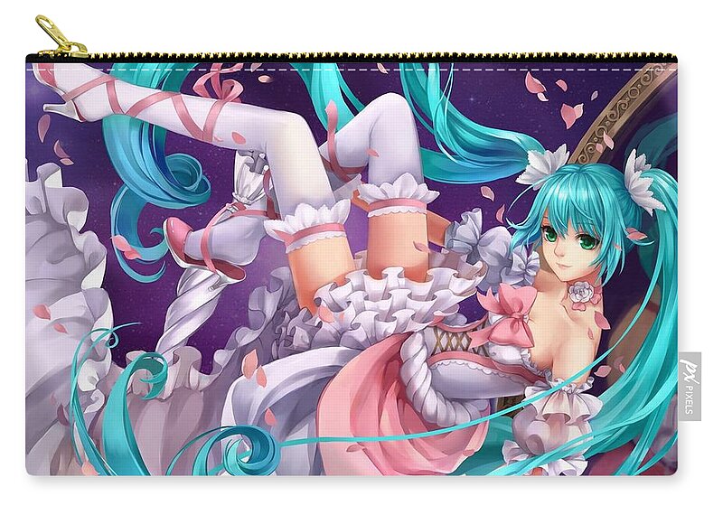Vocaloid Zip Pouch featuring the digital art Vocaloid #163 by Super Lovely