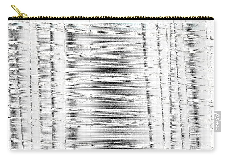 Rithmart Abstract Fade Fading Face Lines Organic Random Computer Digital Shapes Changing Colors Directions Fading Lines Zip Pouch featuring the digital art 16x9.260-#rithmart by Gareth Lewis