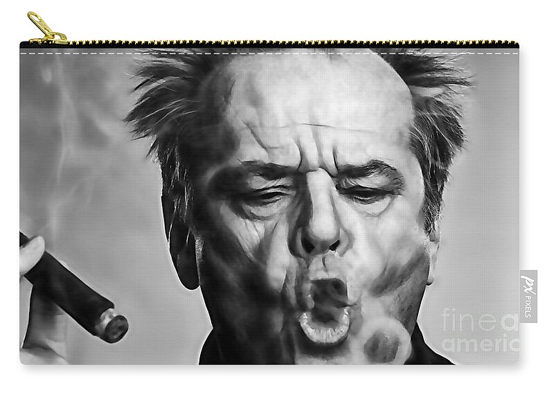 Jack Nicholson Zip Pouch featuring the mixed media Jack Nicholson Collection #17 by Marvin Blaine