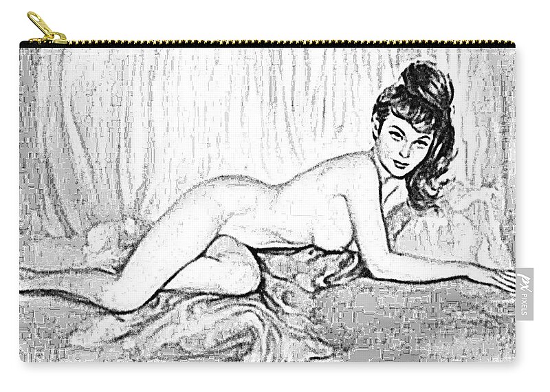 Pinups Zip Pouch featuring the digital art Pinup by Kim Kent
