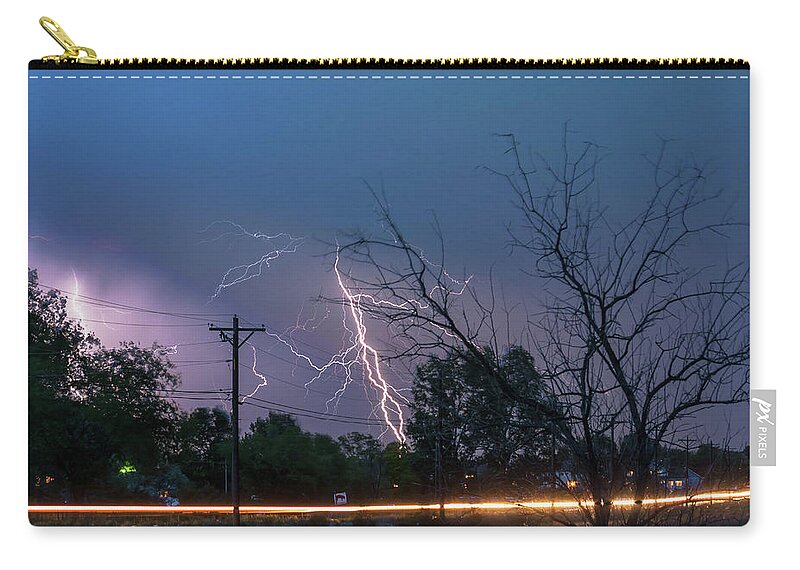 Lightning Zip Pouch featuring the photograph 17th Street Thunder and Lightning by James BO Insogna