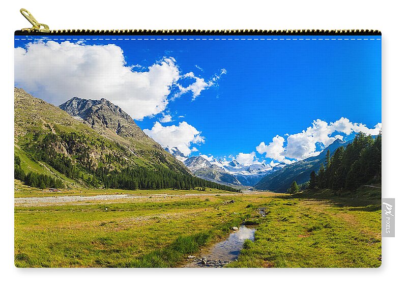 Bavarian Zip Pouch featuring the photograph Swiss Mountains #18 by Raul Rodriguez